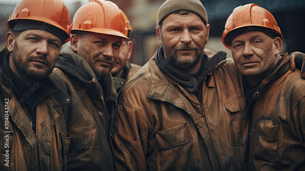 Industrial Workers in Front of Building Site