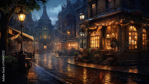 Charming Rainy Evening in Old Town