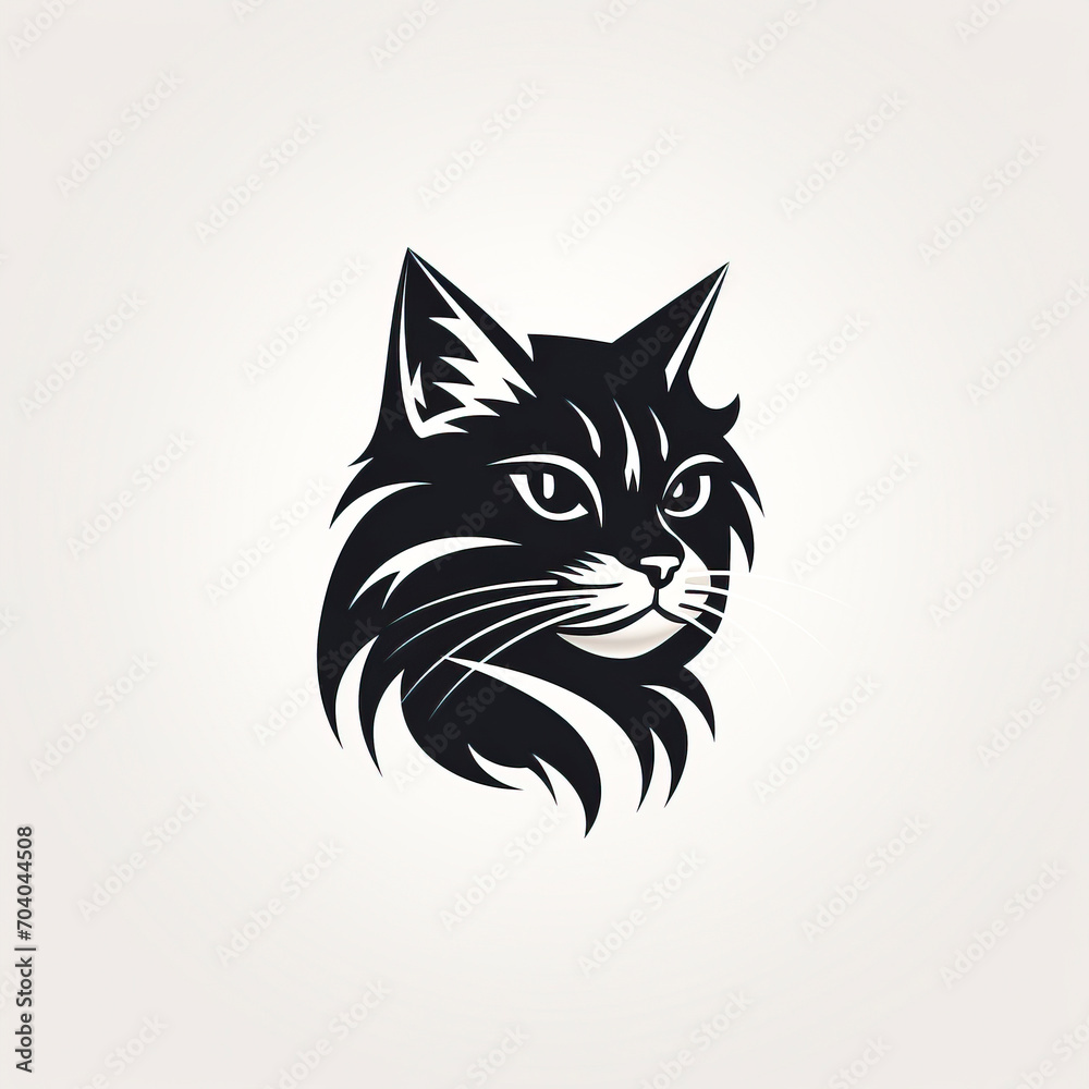 Monochrome Whiskered Charm: A Generative AI Feline Illustration