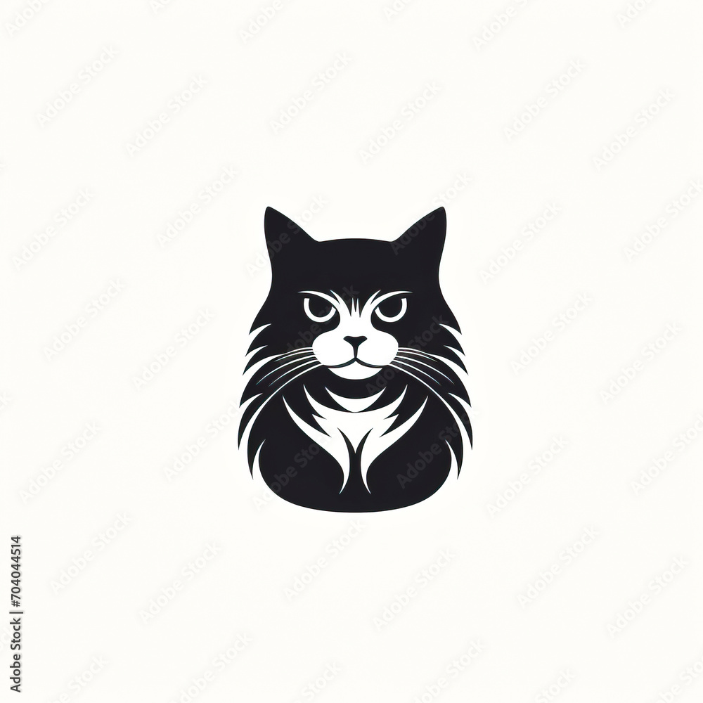 Monochrome Whiskered Charm: A Generative AI Feline Illustration