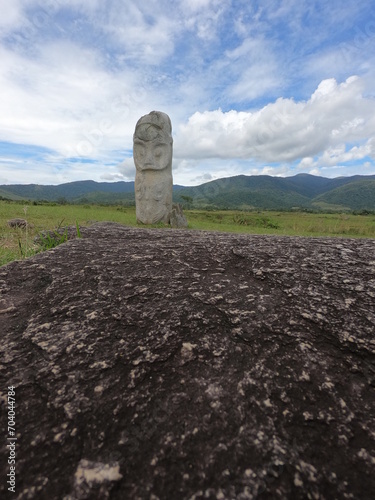 The Tadulako Megalith site is located in the Besoa Valley, Central Lore District, Poso Regency, Indonesia.