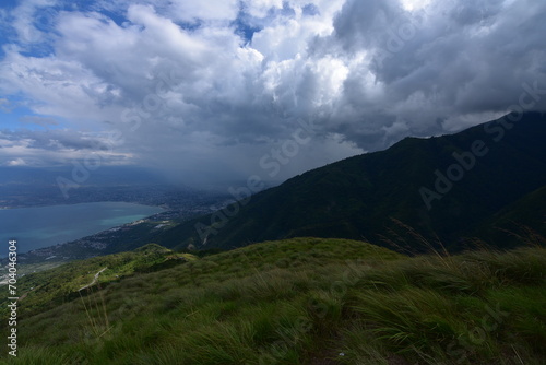 View from the top of salena hill. Paragliding area, Palu city, Central Sulawesi, Indonesia
