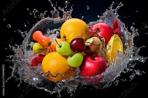 fruits explosion in water
