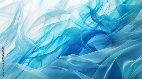 Abstarct smooth silk blue wave wallpaper. Created using generative AI.