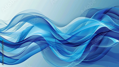 Smooth Blue silk vector wave screen background. Created using generative AI.