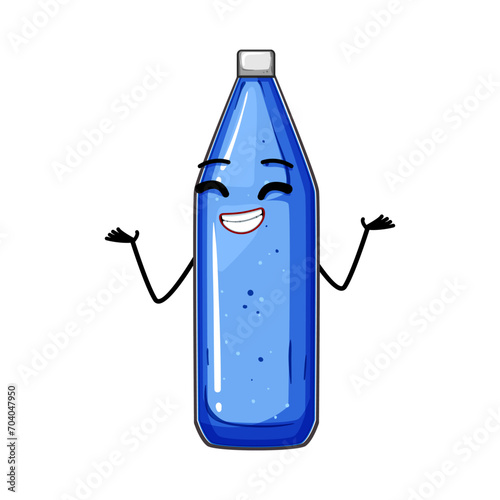 drink soda bottle character cartoon. water plastic, beverage soft, cola orange drink soda bottle character sign. isolated symbol vector illustration