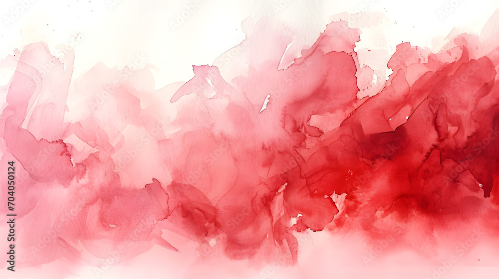 A stunning abstract masterpiece in shades of red and white, created with delicate watercolor strokes, evoking feelings of passion and intrigue