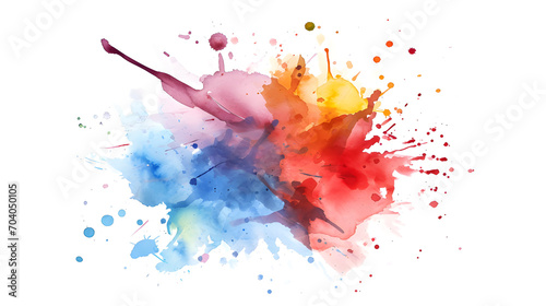 A vibrant explosion of hues bursts forth in this child's abstract watercolor painting, showcasing the limitless creativity and colorful imagination of youth