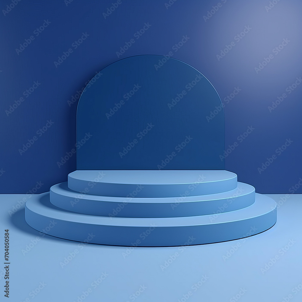 3d render of empty product podium blue 3d render of empty product podium blue