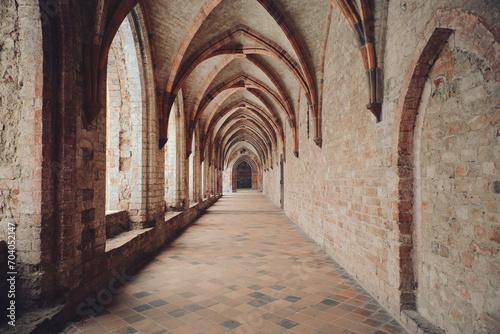 Monastery Corridor - Cloister - Church - Abbey - Germany - Brandenburg - Chorin -  Religion - Kloster  photo