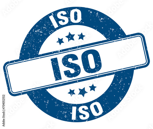 iso stamp. iso label. round grunge sign