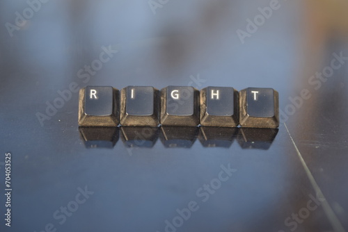 Word Bright written with old computer Keyboard keys