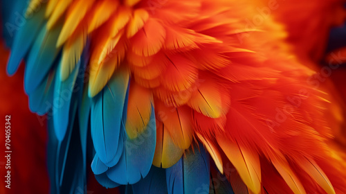 Colorful Macaw Plumage. AI Generative. © Miry Haval