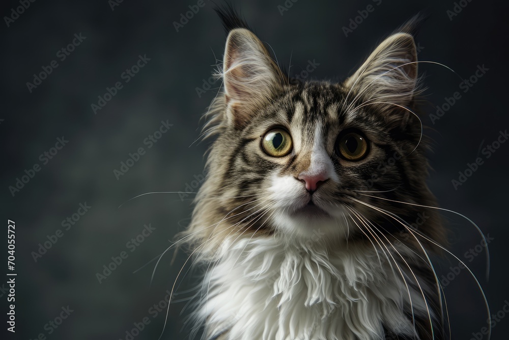 potrait of cat playfull with blurred background