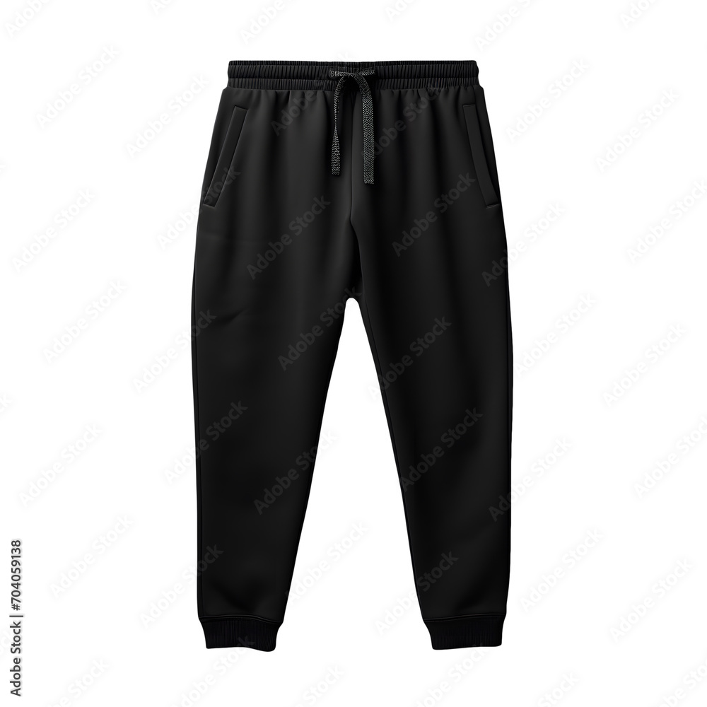Black fabric pants without background. Ready for mockup Black fabric pants without background. Ready for mockup