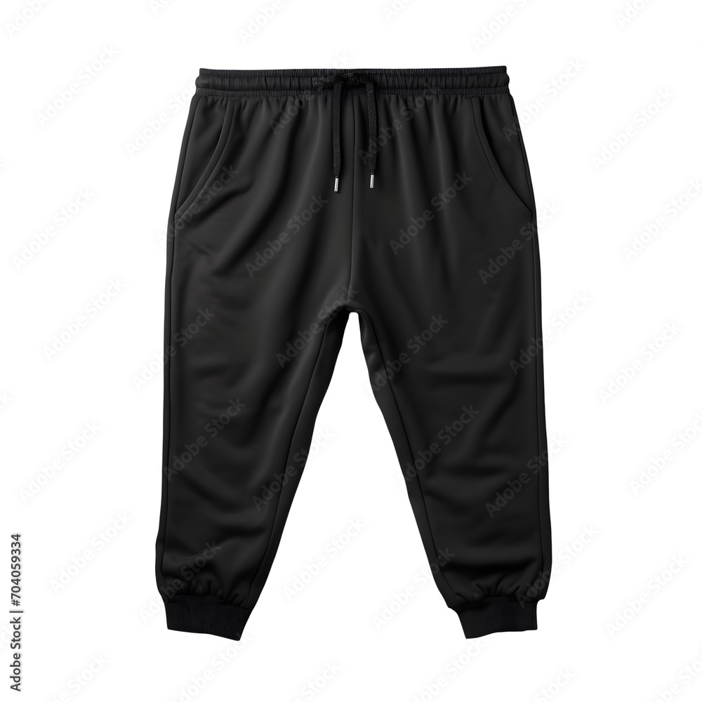 Black fabric pants without background. Ready for mockup Black fabric pants without background. Ready for mockup
