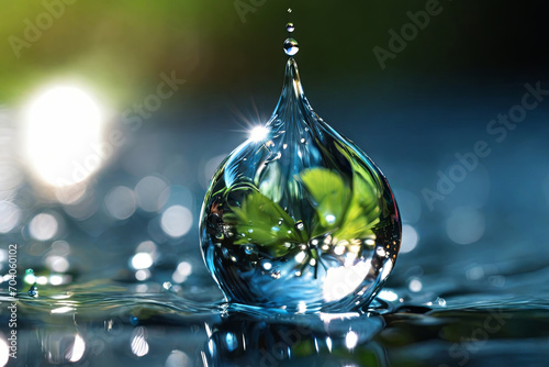 Macro evaporation Water droplet vanishing in sunlight's warmth. Close-up capture of natural evaporation process. photo