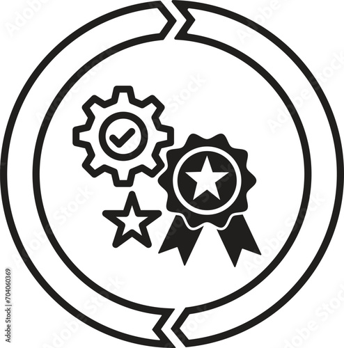 total quality management icon tqm vector sign