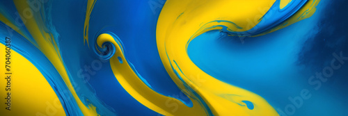 handgemalter Hintergrund mit gemischten flüssigen blauen und goldenen Farben, abstrakte flüssige Acrylmalerei, moderne Kunst, marmorierter blauer abstrakter Hintergrund, flüssiges Marmormuster