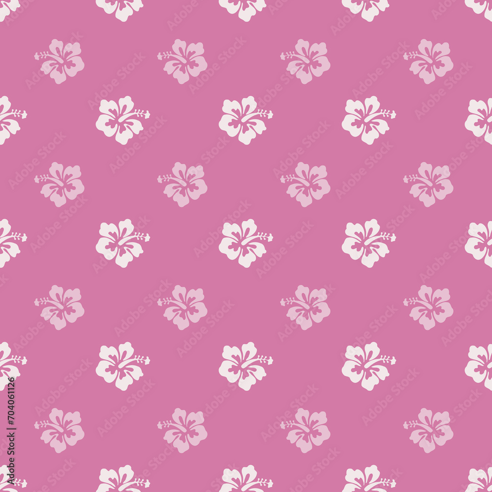 Purple Hawaiian Flowers Aloha Seamless Background Pattern