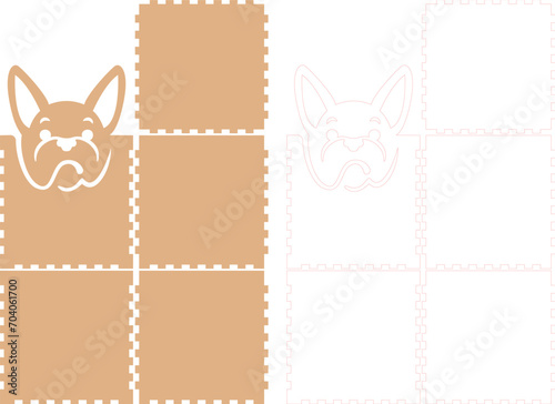 Yarn box dog vector laser cut file