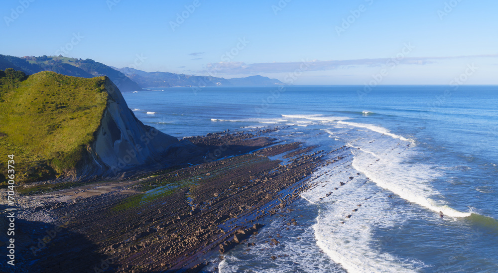 Mendata. Geopark of the Basque coast formed by the municipalities of Deba, Mutriku and Zumaia, Basque Country.