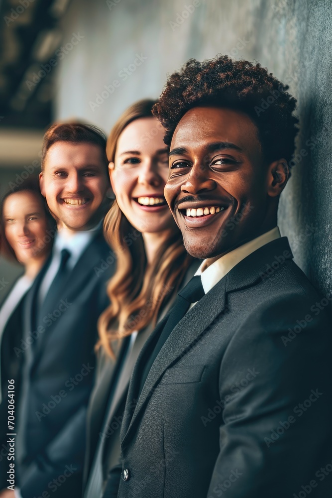 A team of business people smiling A team of business people smiling