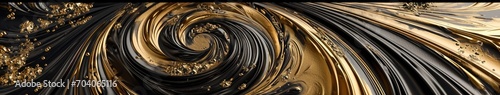 Black and gold silk satin vortex