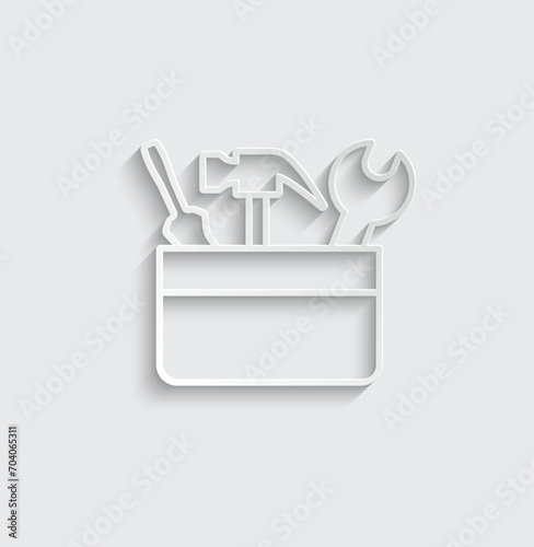 Tool case icon vector hammer wrench icon