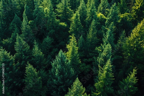 Aerial view of a forest