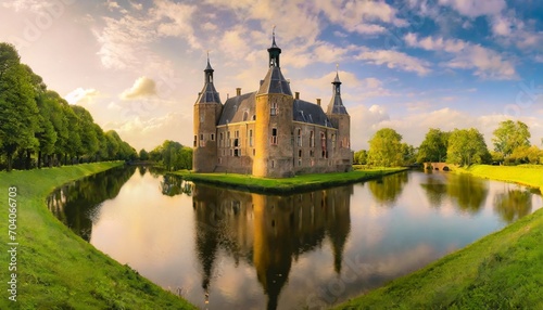 the muiderslot castle with moat in muiden