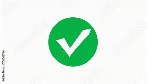 green circle with green tick flat ok sticker icon green check mark icon tick symbol in green color photo