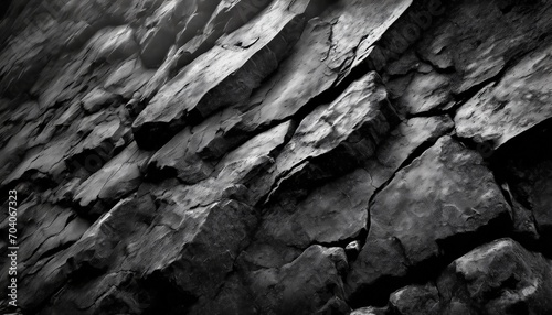 black white rock background dark gray stone texture mountain surface close up distressed racked collapsed crumbled broken