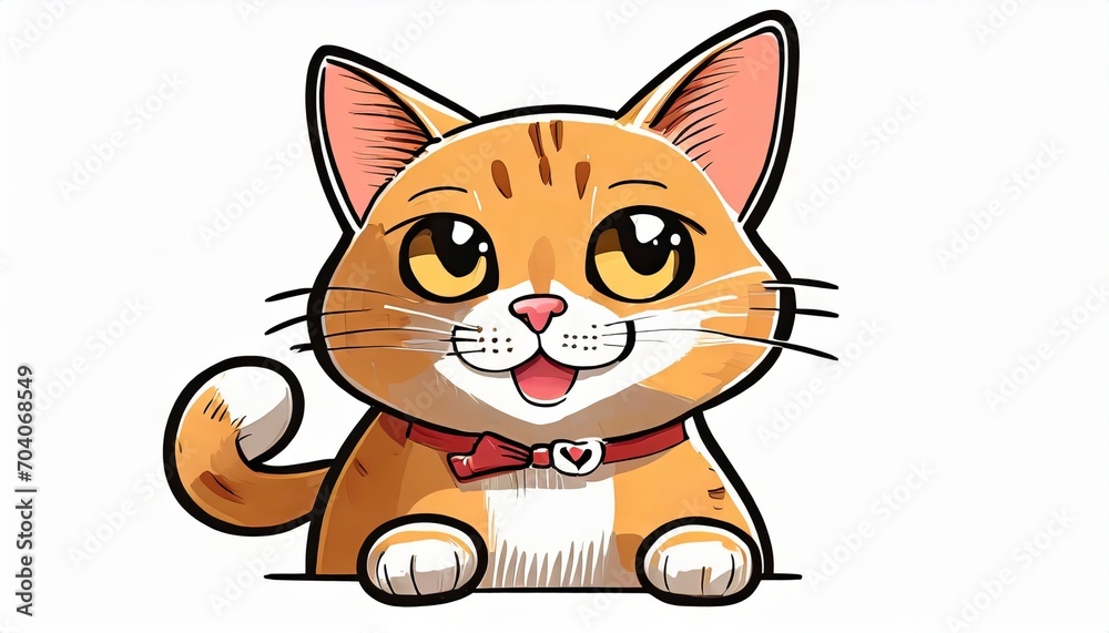 cute red cat shows the emotion everything is super cat character hand drawn style sticker emoji