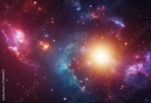 Abstract colorful cosmos background Planets and galaxies sky and stars in universe