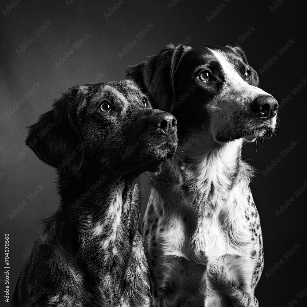 Two dogs standing up against a simple background Two dogs standing up against a simple background