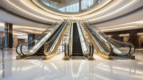 Escalator with a luxury concept in the mall