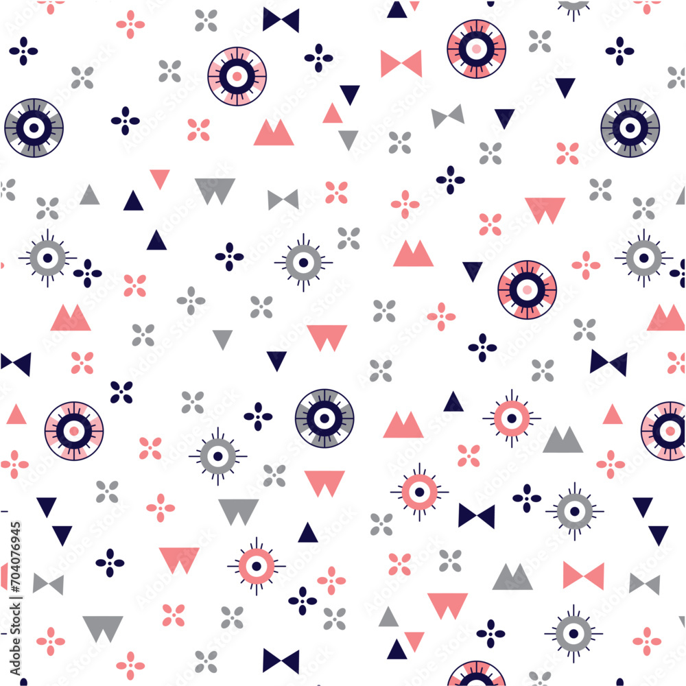 Polka dot crispy flowers and circular shapes pattern Polka dot crispy flowers and circular shapes pattern