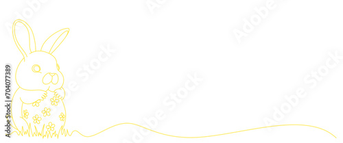 egg and bunny line art style. easter day elements