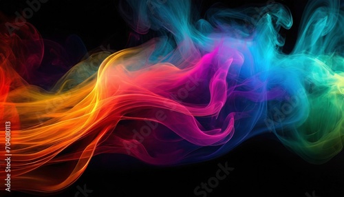 vibrant colorful smoke on black background wallpaper