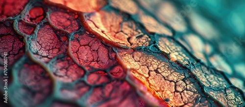 Histology microscope image of dermal Pacinian corpuscle (100x) photo