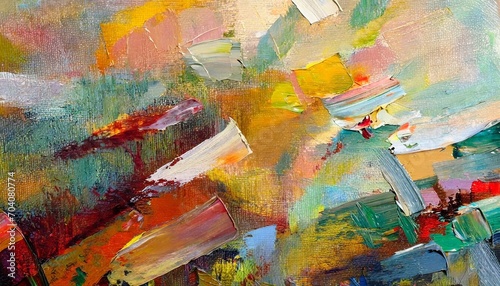 fragment of multicolored texture painting abstract art background oil on canvas rough brushstrokes of paint
