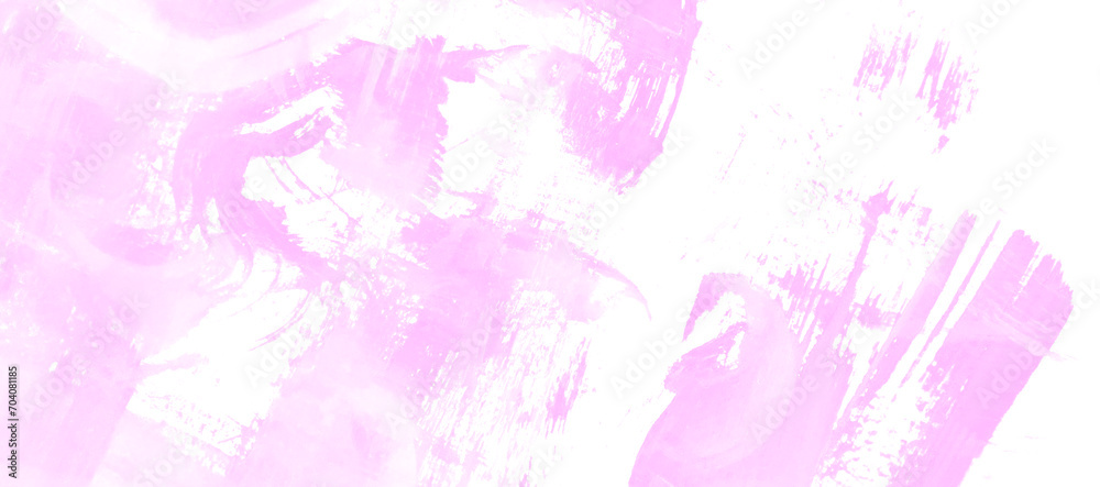 Horizontal banner, pink watercolor strokes on a white background, bright illustration
