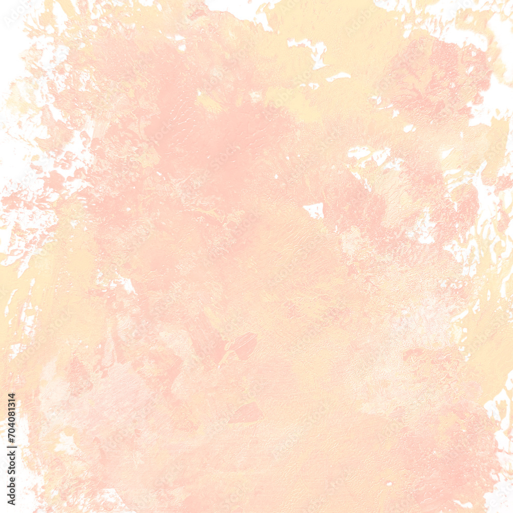 Delicate peach background with pink, white, yellow, color, acrylic, watercolor, banner for design and decoration, romantic, acrylic background, illustration with imitation stone