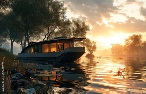 Houseboat on the river