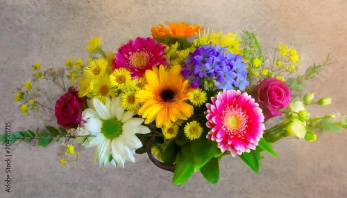 flower arrangement or bouquet colorful spring flowers isolated on background