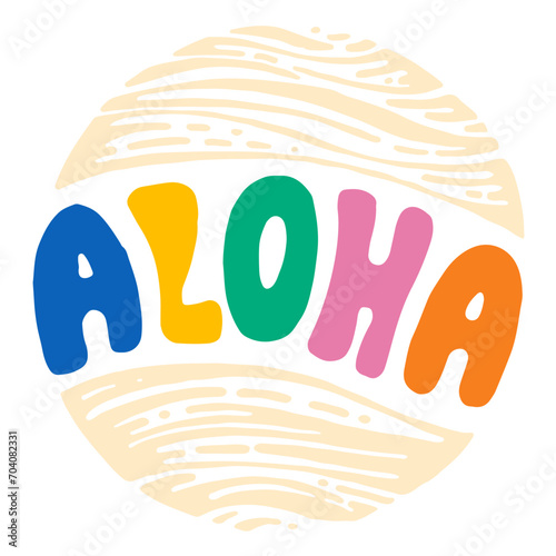 Aloha Lettering in Sand Texture