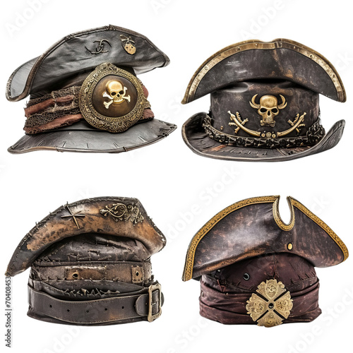 A Group of Four Hats Sitting on Top of Each Other