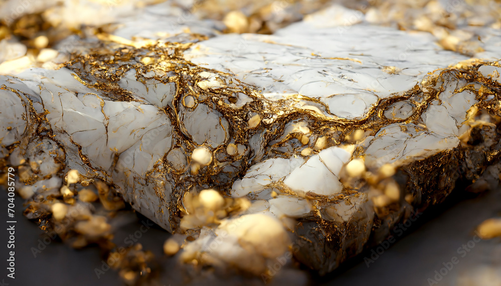 Luxurious Marble and Gold Veins Textures Created with Generative AI