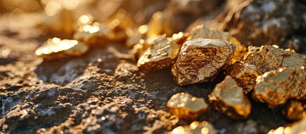 Valuable gold extracted from mines.